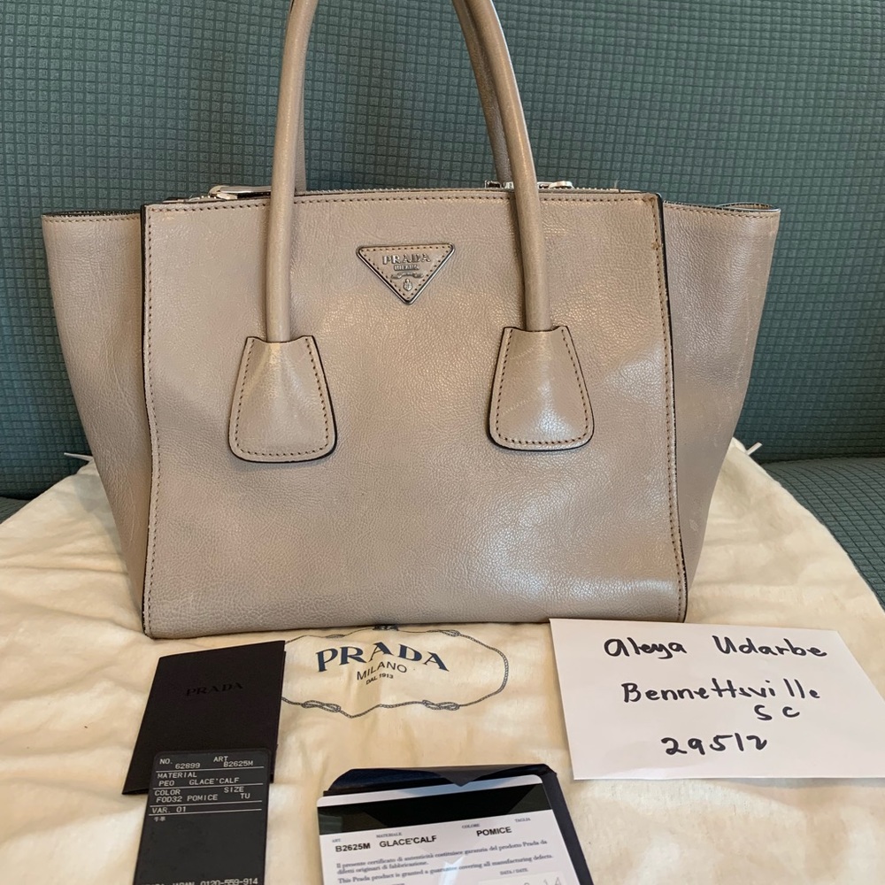 Authentic Prada Glace Calf Twin Pocket